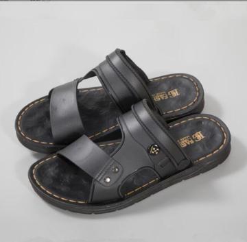 Men's Leather Sandals: Designer Summer Shoes with Open Toe, Non-Slip Ankle Strap and Upper Leather