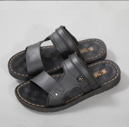 Men's Leather Sandals: Designer Summer Shoes with Open Toe, Non-Slip Ankle Strap and Upper Leather