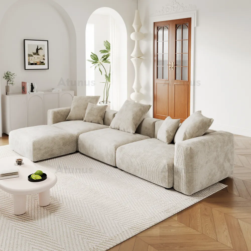 Современный перьевой диван с вельветовой тканью