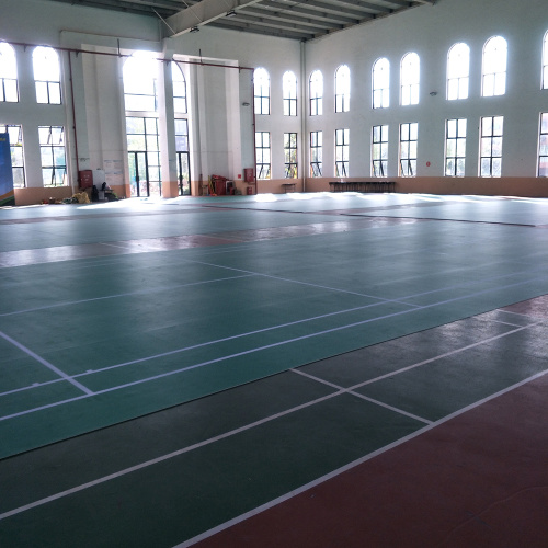 Pavimento da badminton in PVC per interni con motivo sabbia cristallina