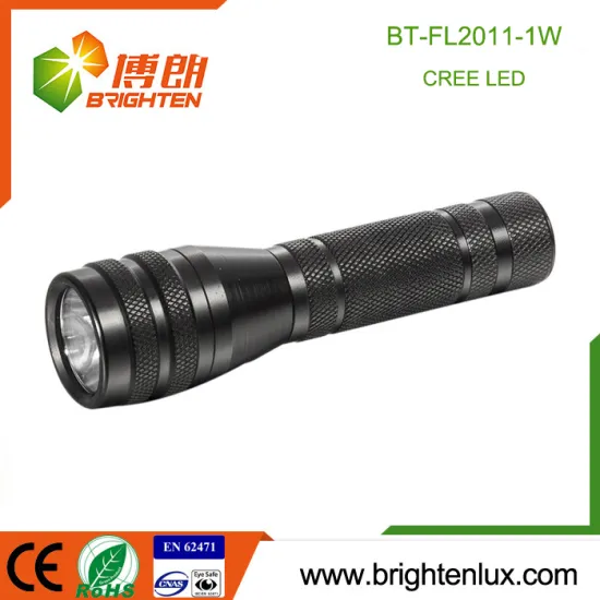 Factory Custom Made 1*AA battery Powered Black Aluminum Bright 1watt America Cree Portable mini led Flashlight Torch