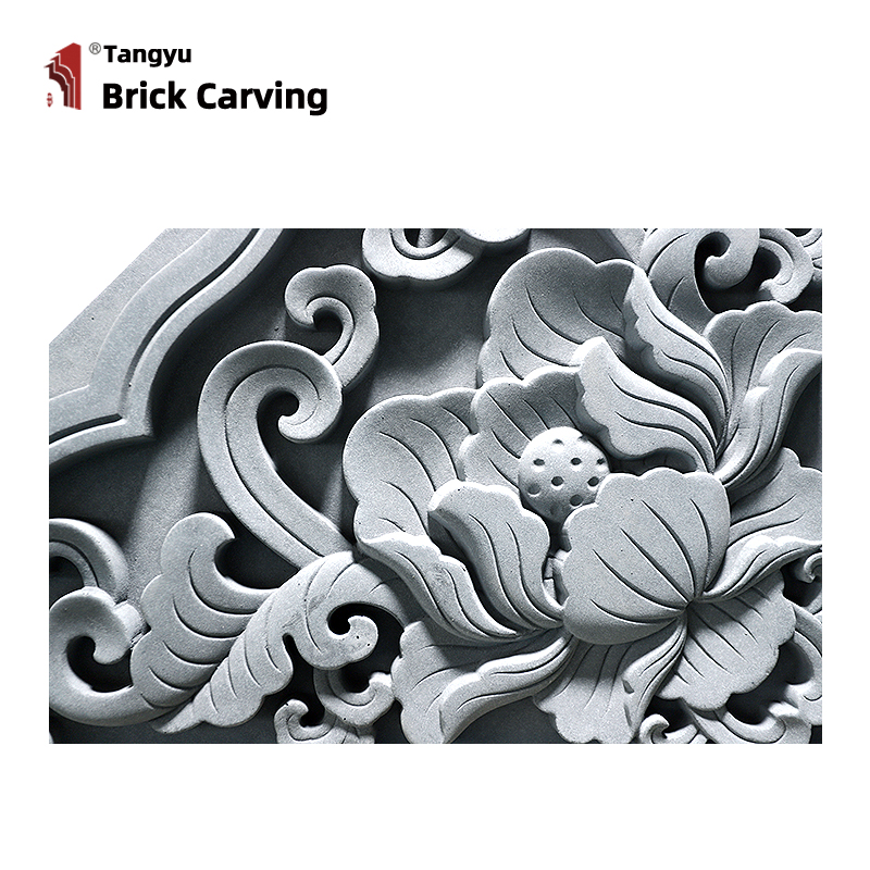 Brick carved shadow wall corner flower