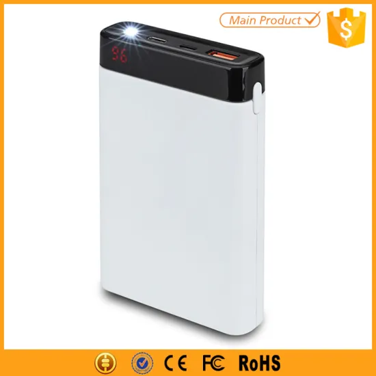 capacity 10000mah type c QC2.0 power bank with display