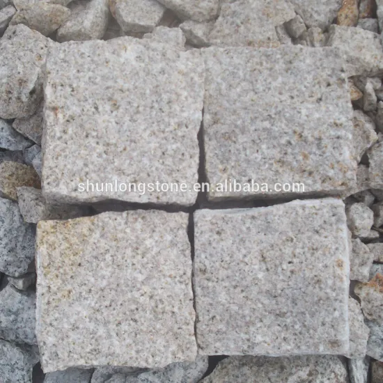 Sand color granite cube stone,paving stone,garden stone