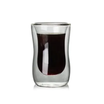 double wall glass coffee milk juice cup