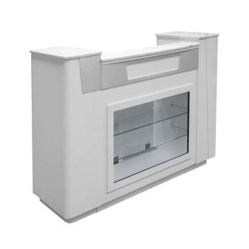 USA In-Stock White Reception Desk with Counter for Beauty Salon - Free Shipping
