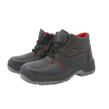 Leather Black Steel Toe Industrial Safety Boots Shoes