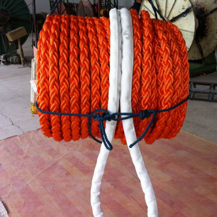 80mm 8 strands orange pp rope