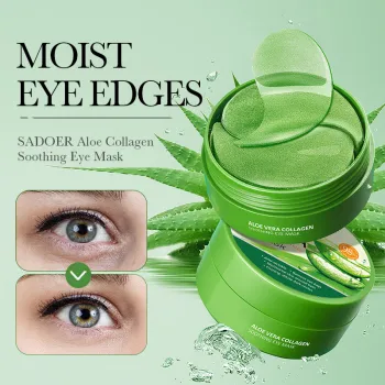 Private Label High Quality 80G Natural Vegan Organic Moisturizing Firming Smoothing Collagen Soothing Aloe Vera Eye Mask