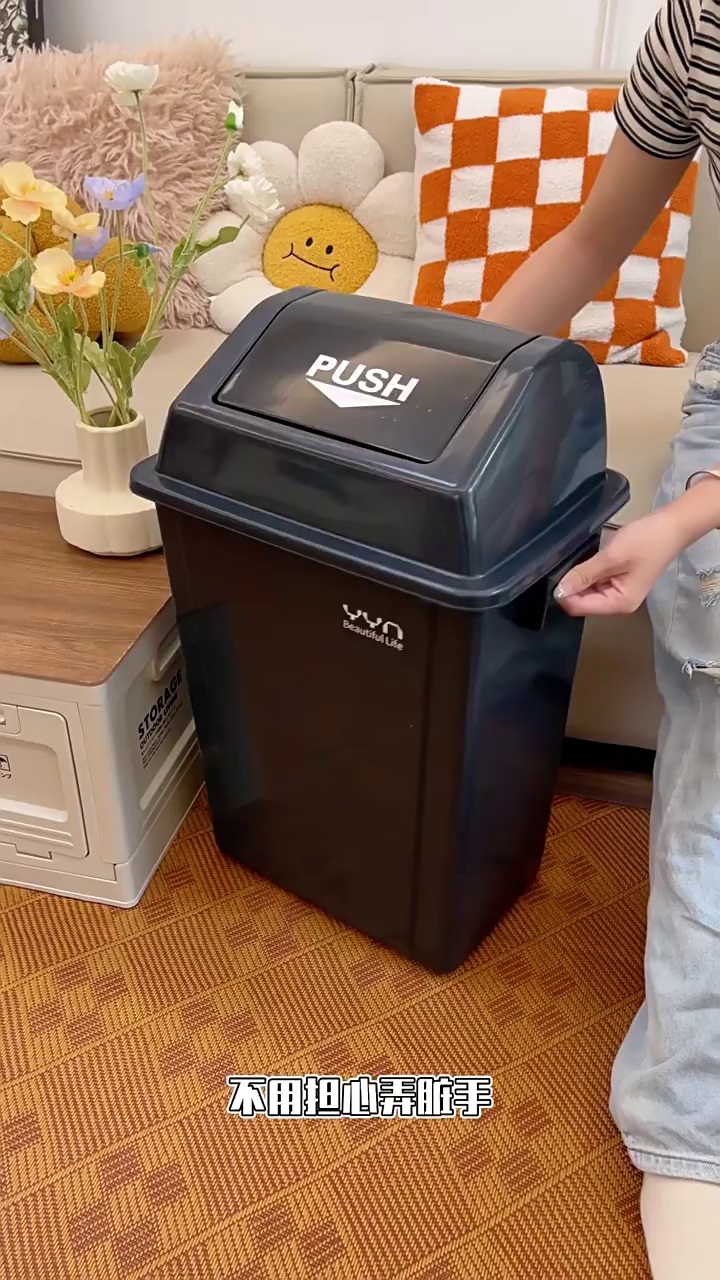 Large Plastic Trash Can for Kitchen and Commercial Use