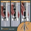 Brushed Nickel Kitchen Faucets with Pull Down Sprayer,Commercial Single Handle Pull Out Stainless Steel Spring