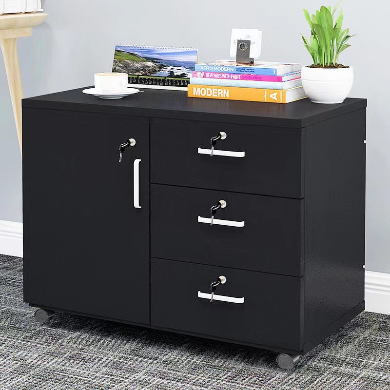 Balck Wooden File Cabinet