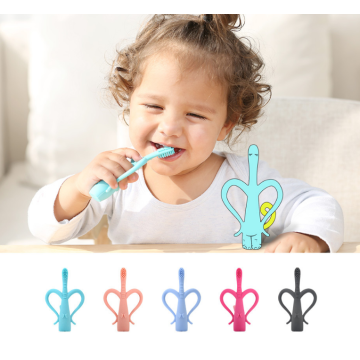 Elephant Baby Cleaning Silicone Toothbrushes Handle Child