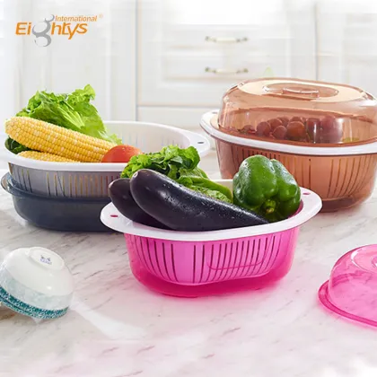 water drain vegetable plastic rice washing basket washing fruit basket