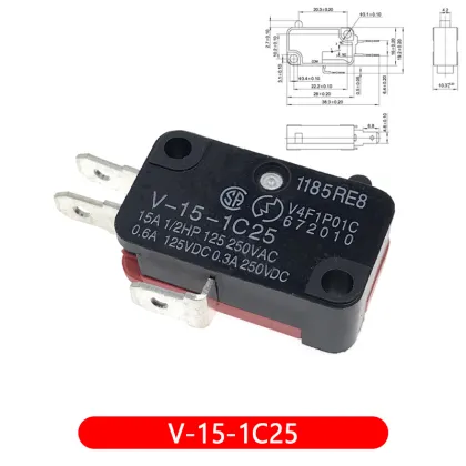 Small Stroke Limit Micro Switch V-15 Series Silver Contact Searches
