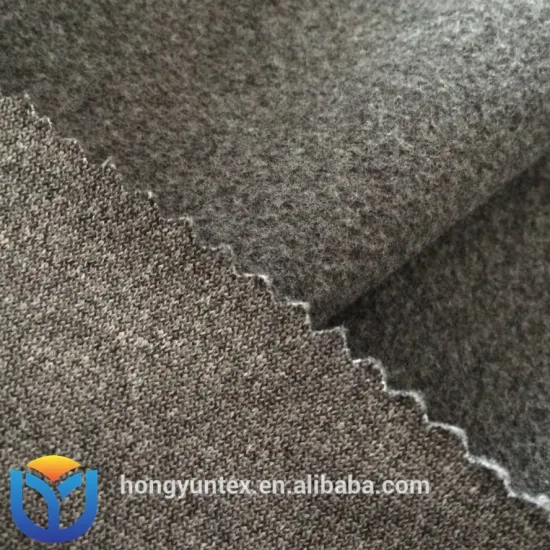 100% polyester heather grey tricot brush melange yarn warp kinttde fabric for sportwear