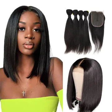 2022 Ombre red brown blond color Bone Straight Hair For Braids Peruvian Packing Blend Bundles With Closure Human Hair Extension