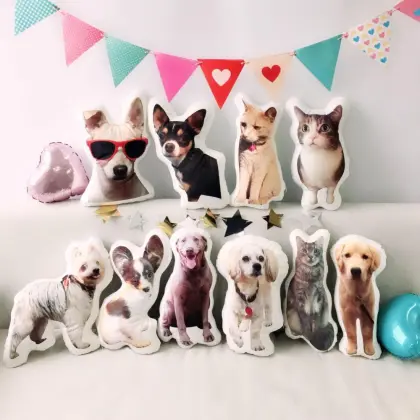Lovely family pet shape pillow