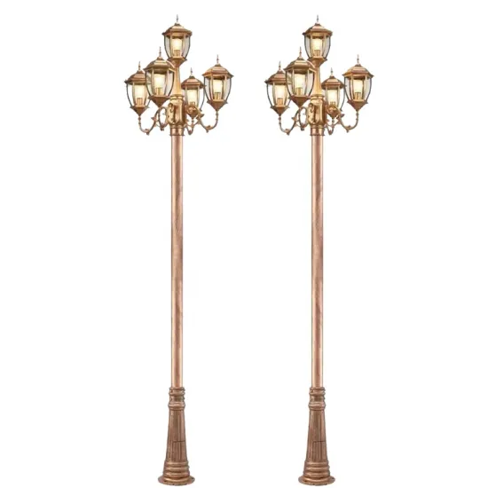 Customized Retro Solar Lamp for Garden or Village - Antique Bronze/Black 110V/220V