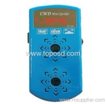 Protable Mini Small Usb Speaker With Outside Battery Led Screen Fm Radio 