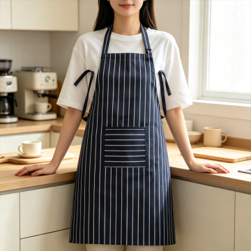 Blue Thin‑Stripe Adjustable Daily Household Kitchen Apron