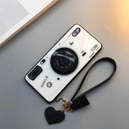 Camera Tempered Glass Phone Case with Wrist Strap