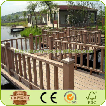 outdoor wpc flooring and railing for bridge