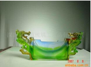 Liu li Artwork-Colored Glaze Business Card Desktop Holder
