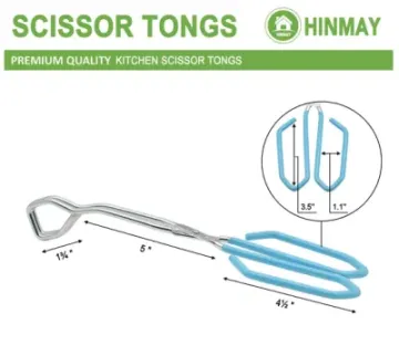 Kitchen Scissor Tongs 10-Inch Comfort-Grip Handle Heavy-Duty Stainless-Steel Cooking Tongs