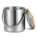 KLP wholesale 1.5L double wall stainless steel small metal champagne beer ice bucket with lid