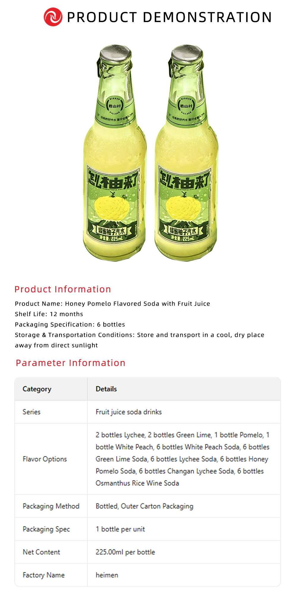 Refreshing Honey Pomelo Sparkling Beverage x