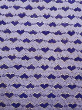 Nylon Cotton Heart Pattern Cord Lace Fabric