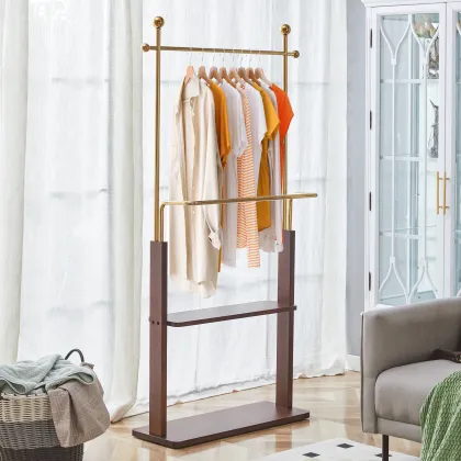 Stylish Solid Wood Coat Rack with Modern Hangers