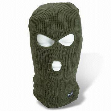 Testa maschera e militari 3 Hole Balaclava, disponibile in verde e nero