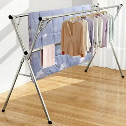 Foldable Clothes Hanger for Air Drying and Towel Rack