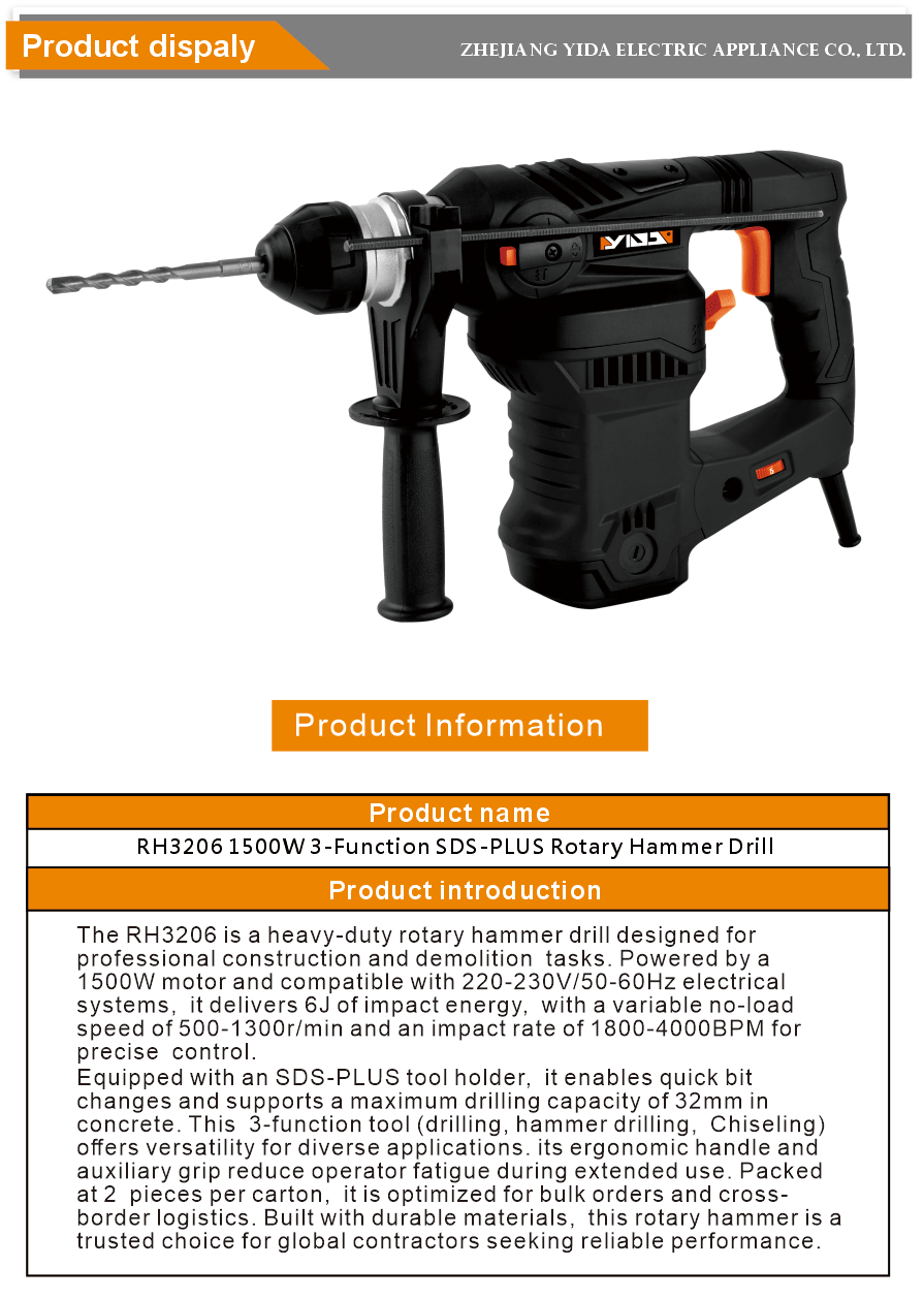 Wired 3 In 1 Hammer Drill