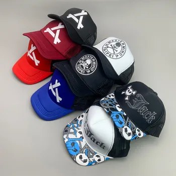 Custom Leather Patch Trucker Hat with 5-Panel High Quality Logo