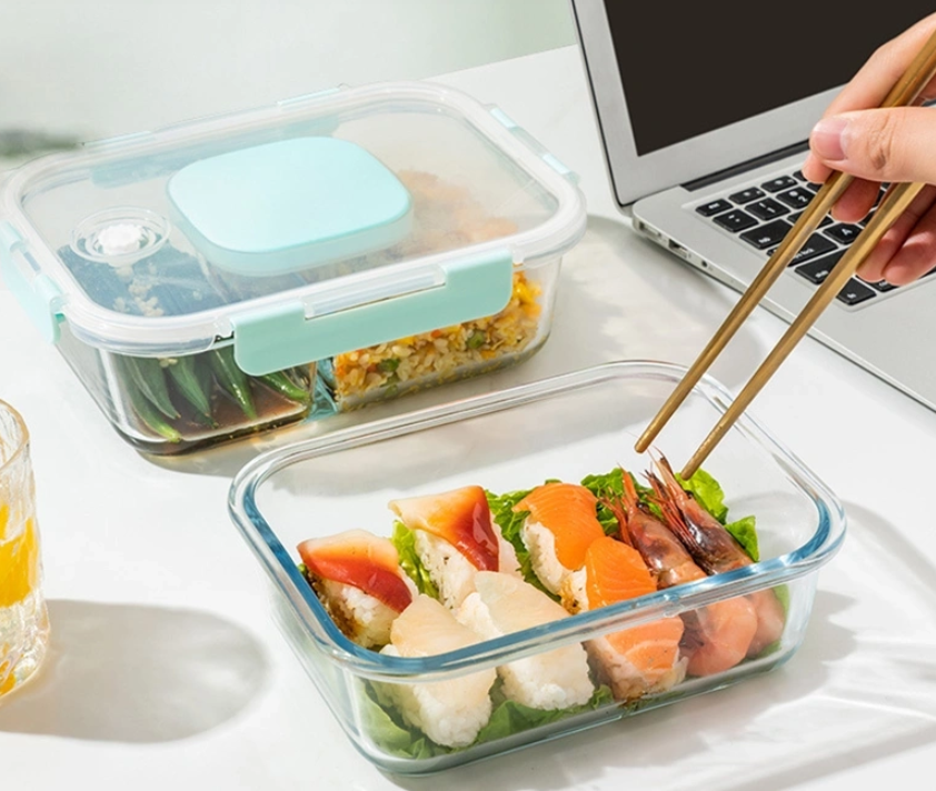 Boîte à lunch en verre avec diviseur