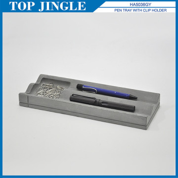 Concrete Pen Tray with Paper Clip Holder
