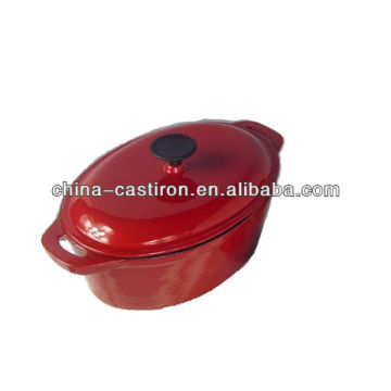 cast iron enamel oval pot