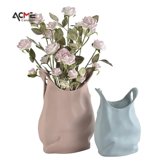 Customized Ceramic Flower Pot: Modern Handbag Vase Decoration for Home Nordic Indoor Design