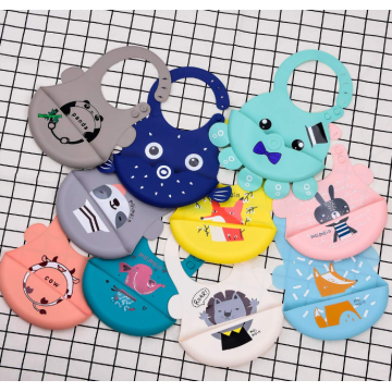 Waterproof Cute Animals Silicone Baby Feeding Bibs