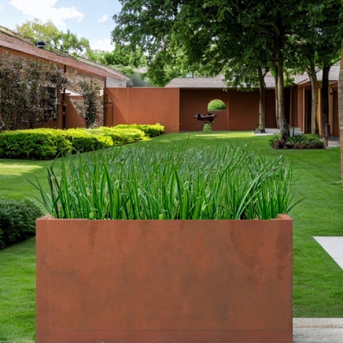 Outdoor Perforated Corten Planter