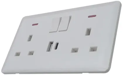 13A Neon-Indicated 2-Gang DP Switched Socket