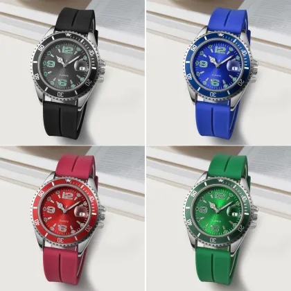 Custom Logo Wholesale Men's Luxury Silicone Alloy Quartz Watch
