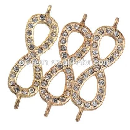 gold plating Jewelry fashion infinity rhinestone alloy pendant infinity