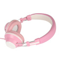 Headphone Suara Bass Stereo Feminin merah muda yang lucu