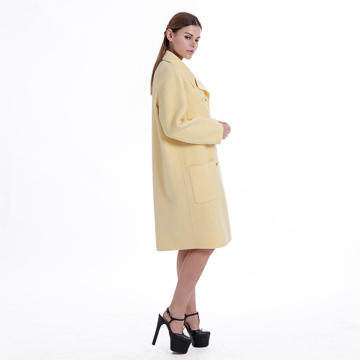 Cappotto invernale in cashmere giallo di nuovi stili