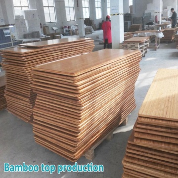 48 inch Bamboo Curved Height-Adjustable Standing Desk