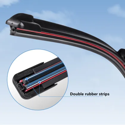 Universal Frameless Soft Windshield Wiper Blade - Double Rubber Strips - OEM Box